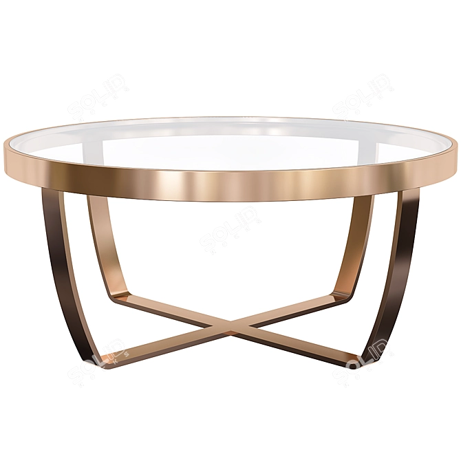 Luxury Bronze Coffee Table Set 3D model image 3