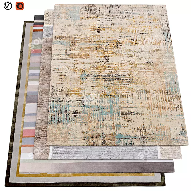 Title: Premium Textured Carpets 3D model image 1