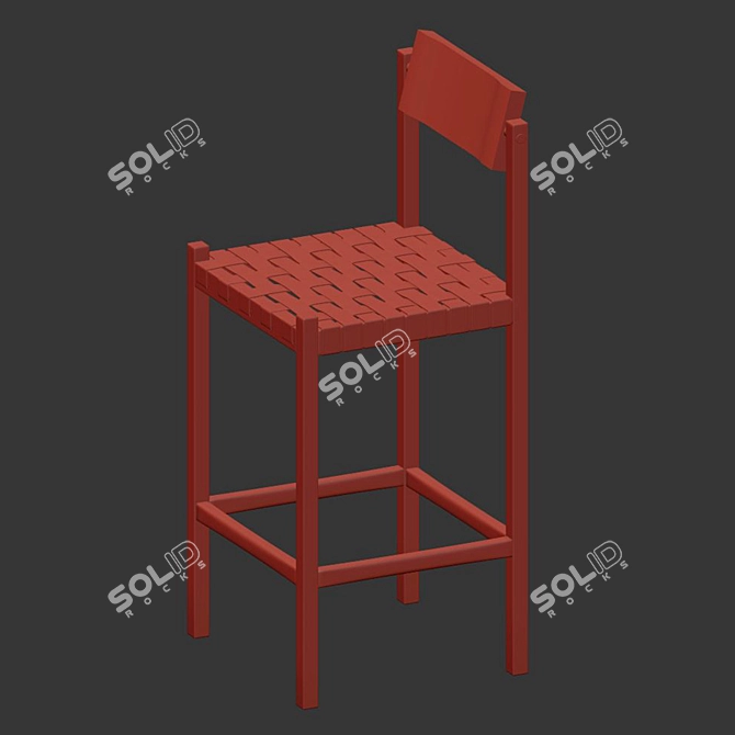 Thomas Hayes Mills Barstool: Vintage-inspired Design 3D model image 4