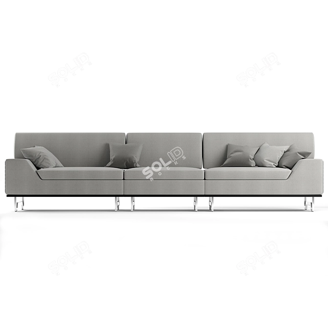 Elegant Mercury 3-Seater Sofa 3D model image 4