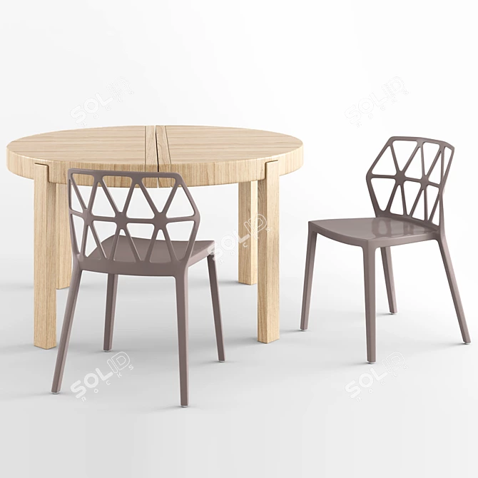 Connubia Atelier Table & Alchemia Chair Set 3D model image 7