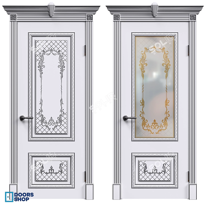 Title: Elegant Versailles Doors 3D model image 4