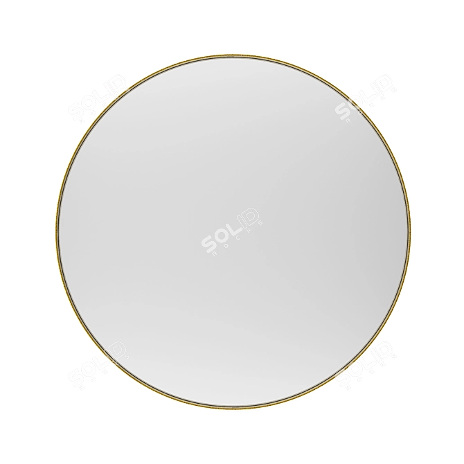 Antique Brass Round Mirror: Iron Gold 3D model image 1