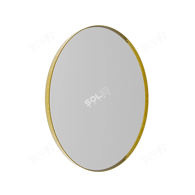 Antique Brass Round Mirror: Iron Gold 3D model image 2