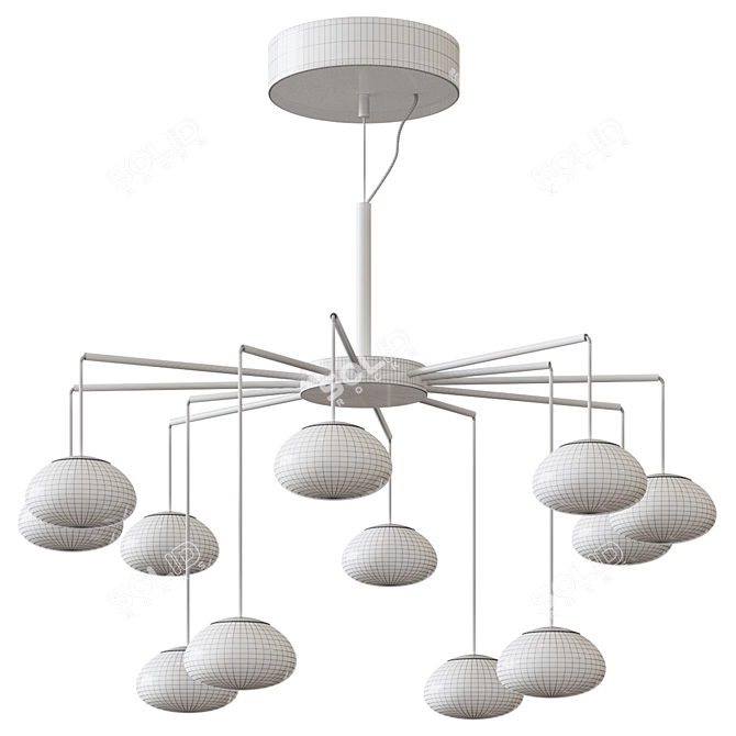 Kovacs Web LED Chandelier: Elegant Illumination 3D model image 2