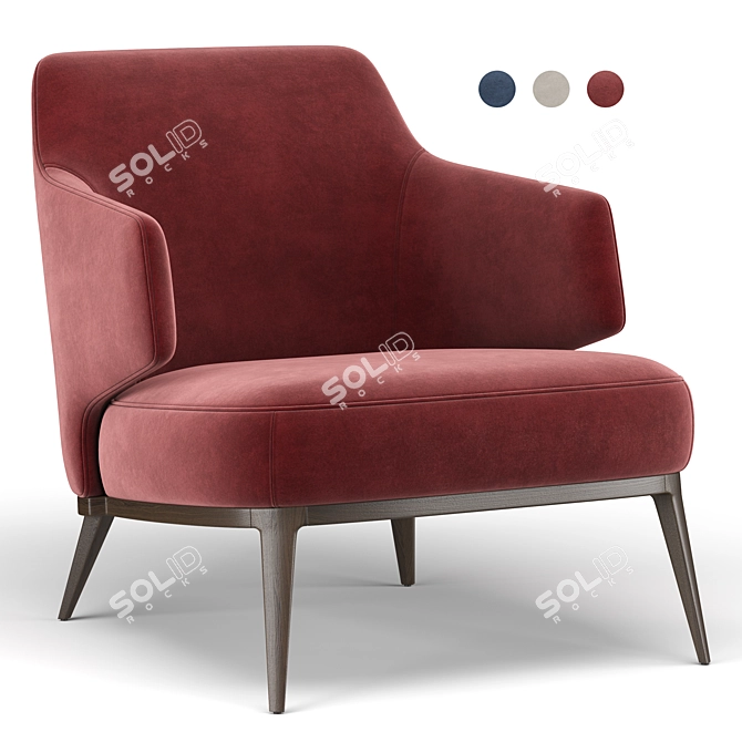 Elegant Amanda Armchair: Stylish and Comfortable 3D model image 1