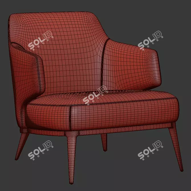 Elegant Amanda Armchair: Stylish and Comfortable 3D model image 5
