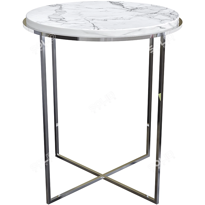 Elegant Glass Top Side Tables 3D model image 3
