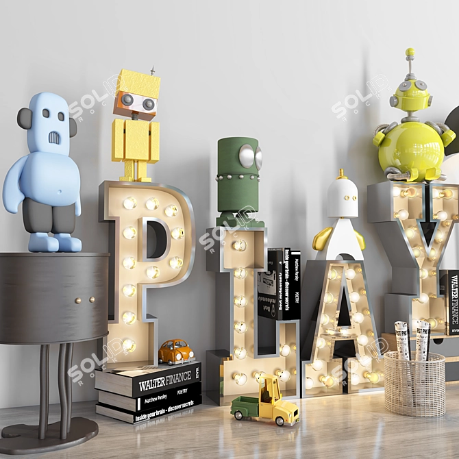 Playful Kids Room Decor Set 3D model image 2