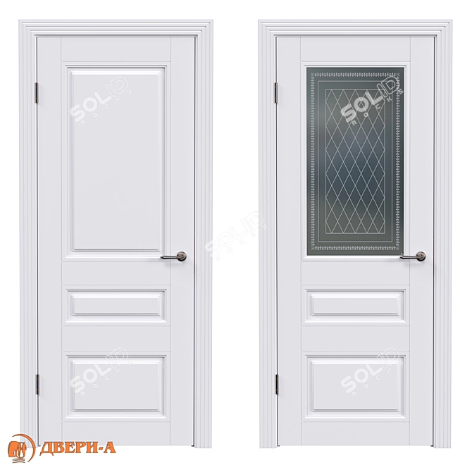 Modern A-17 Door - Simple Elegance 3D model image 3