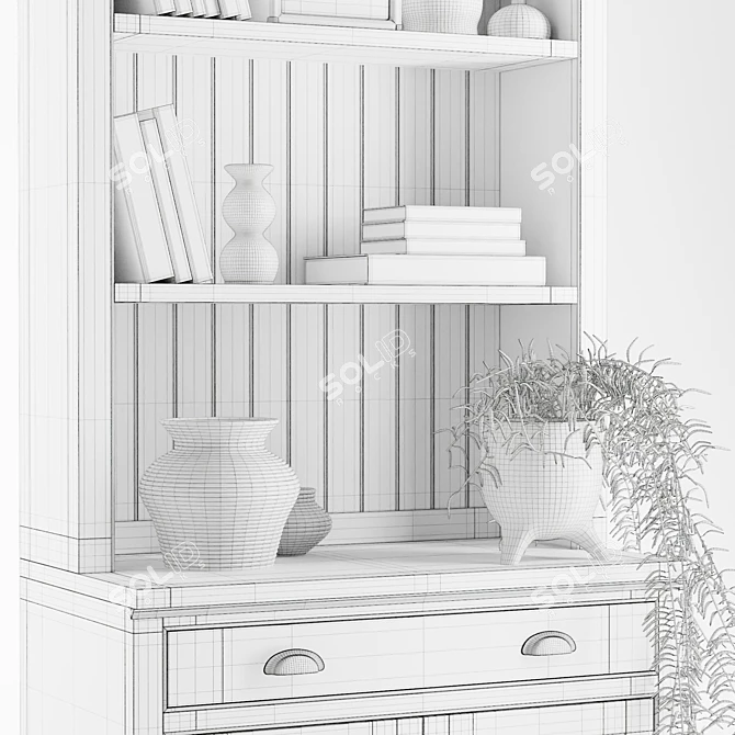 Aubrey Classic Bookcase 3D model image 6