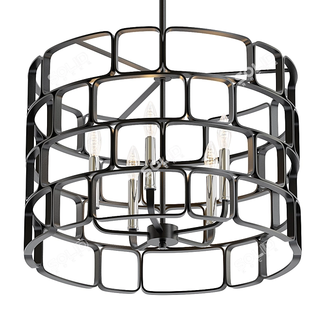 Becton Matte Black Pendant Light 3D model image 1