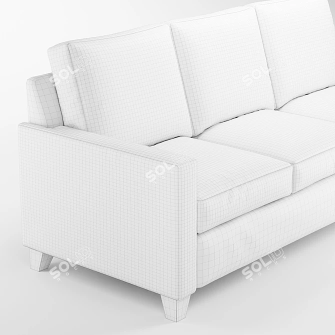 Cameron Square Arm Sofa Bed 3D model image 6