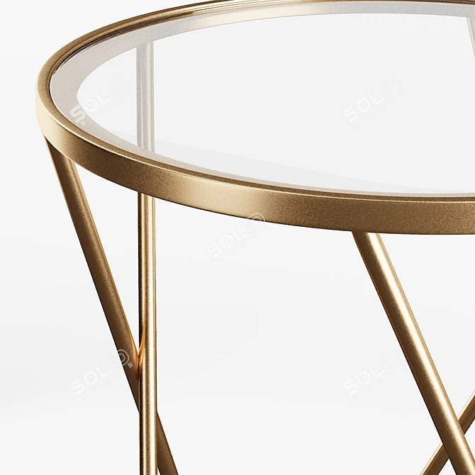 Sleek Glass-top Side Table 3D model image 5