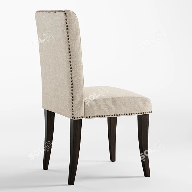 Elegant Nailhead Upholstered Chair 3D model image 2