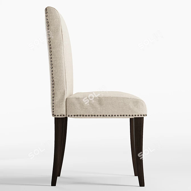 Elegant Nailhead Upholstered Chair 3D model image 5