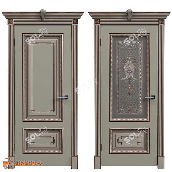 Door Duet: Elegant Metal Doors 3D model image 1