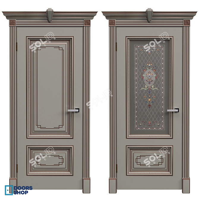 Door Duet: Elegant Metal Doors 3D model image 3