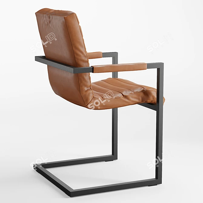 Luxury Leather Desk Chair 3D model image 3