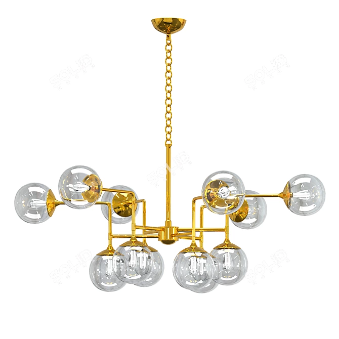 Modern Glass Pendant Lamp 3D model image 2