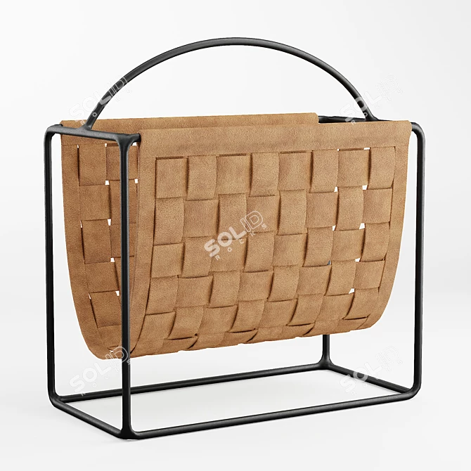 Sleek Suede Magazine Storage 3D model image 1