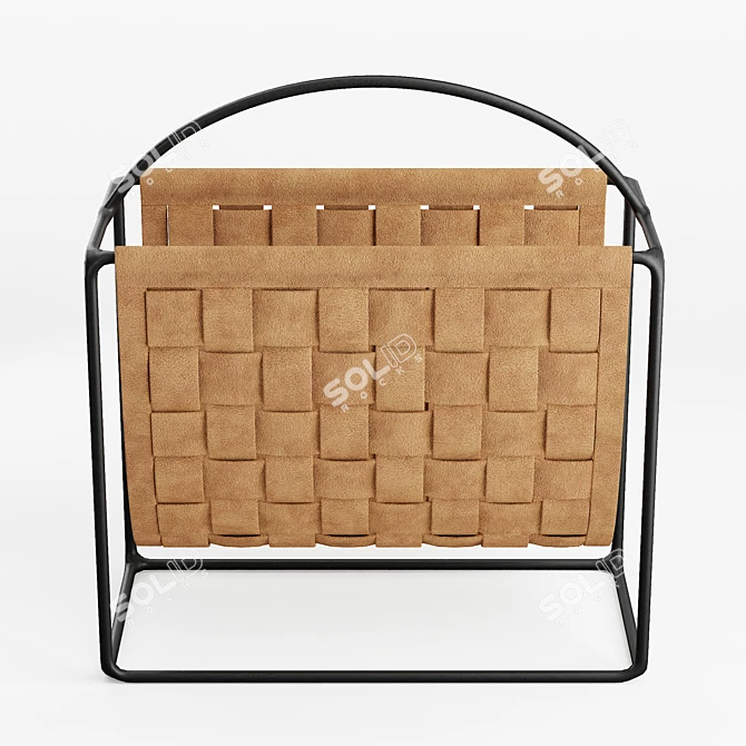 Sleek Suede Magazine Storage 3D model image 2