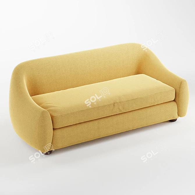 Modern Curved Yoji Sofa 3D model image 3