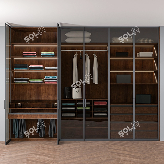 Convertible 3-Door Cupboard 3D model image 1