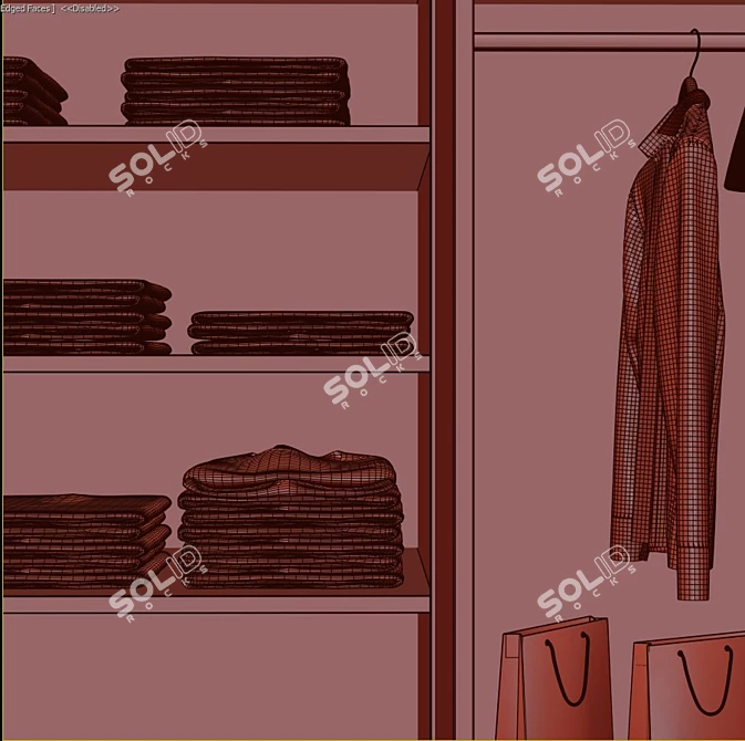 Convertible 3-Door Cupboard 3D model image 6