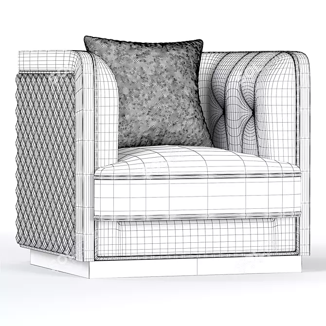 Modern Bauhaus Large Armchair 3D model image 5