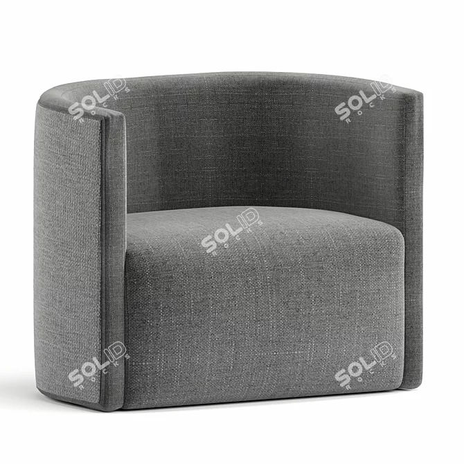 Stylish Rattan Fabric Armchair 3D model image 1
