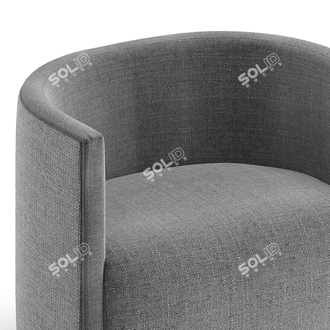 Stylish Rattan Fabric Armchair 3D model image 2