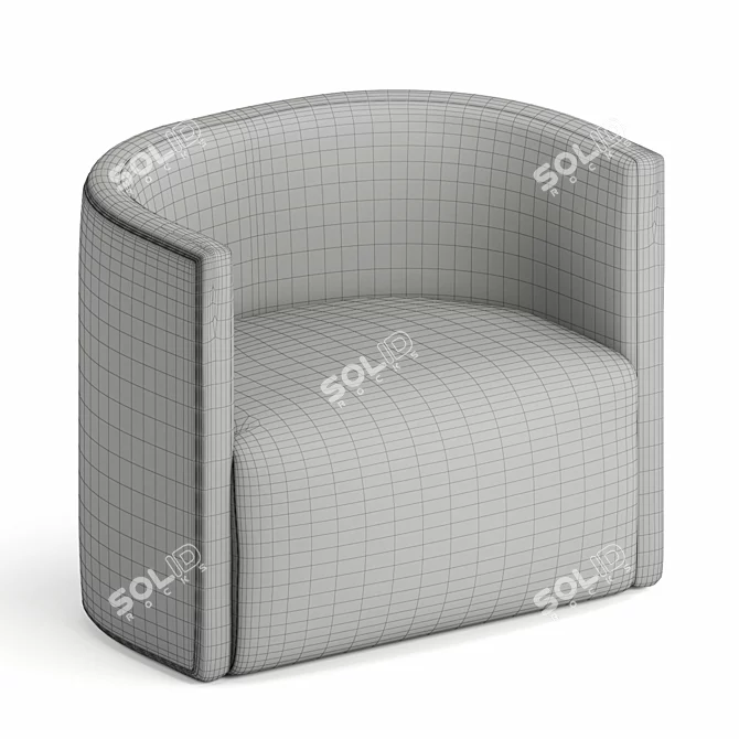 Stylish Rattan Fabric Armchair 3D model image 4