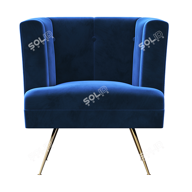 Italian Lounge Chairs: Adesso Imports 3D model image 2