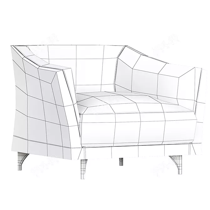 Trendy Trento Club Chair 3D model image 5
