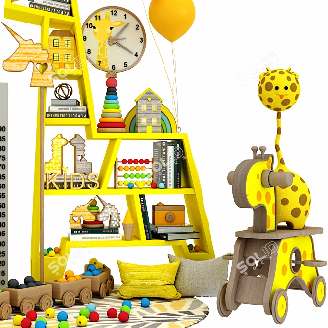 Giraffe Toy Shelf: Fun and Functional 3D model image 5