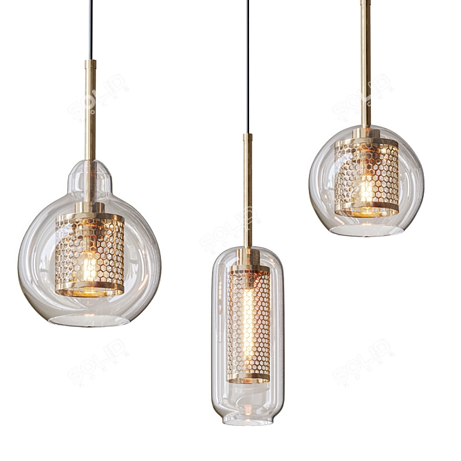 Modern Hanglamp Light Fixture for Living Room 3D model image 1