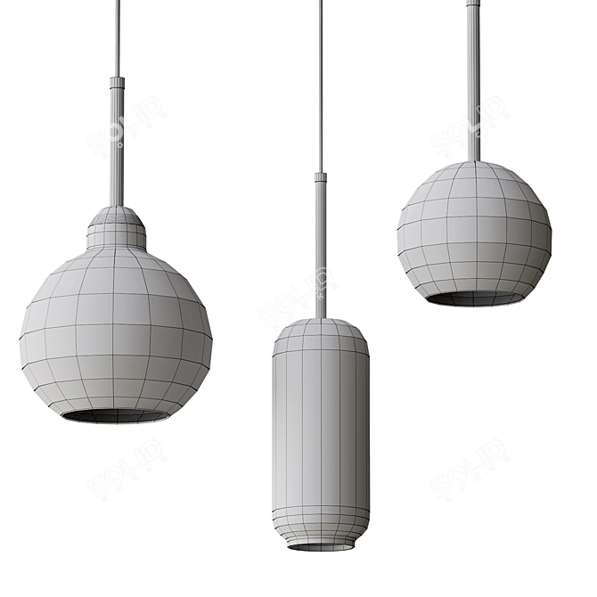 Modern Hanglamp Light Fixture for Living Room 3D model image 2