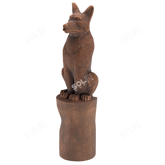  Majestic Wolf Garden Sculpture 3D model image 8