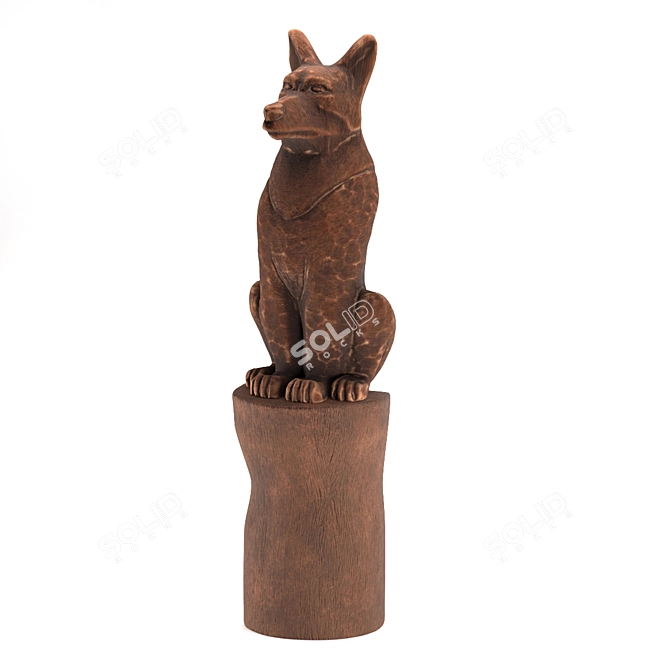  Majestic Wolf Garden Sculpture 3D model image 11