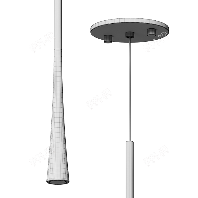 Elegant Taper LED Pendant Light 3D model image 3