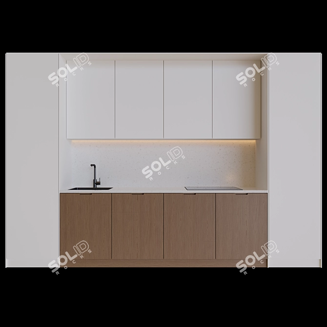 Modern Kitchen with Customizable Elements 3D model image 1