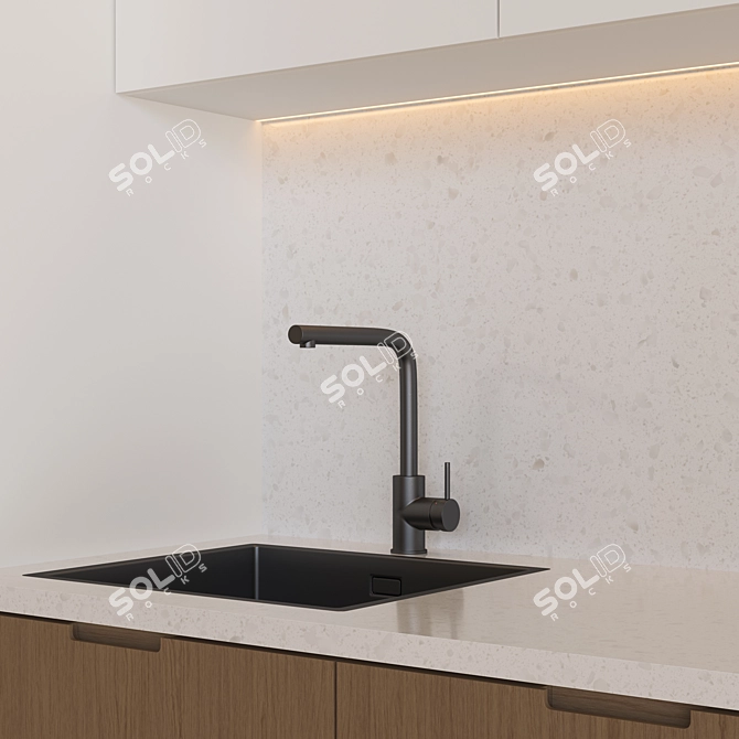 Modern Kitchen with Customizable Elements 3D model image 3