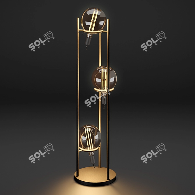 Vintage Industrial Floor Lamp Alexander 3D model image 2