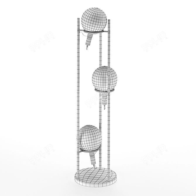 Vintage Industrial Floor Lamp Alexander 3D model image 3