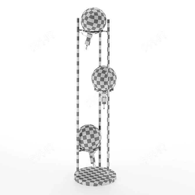 Vintage Industrial Floor Lamp Alexander 3D model image 4