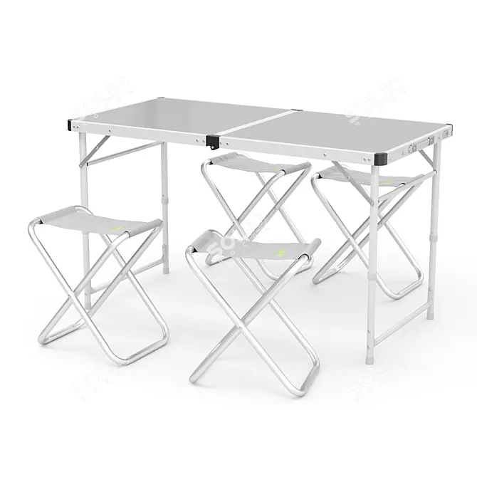 Portable Foldable Picnic Table: MOON CAMP Suitcase 3D model image 4