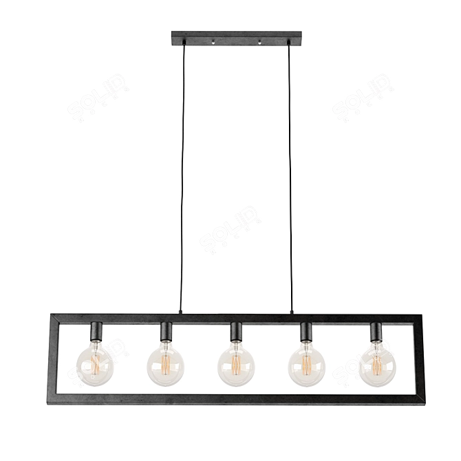 Vintage Industrial Ceiling Light 3D model image 1