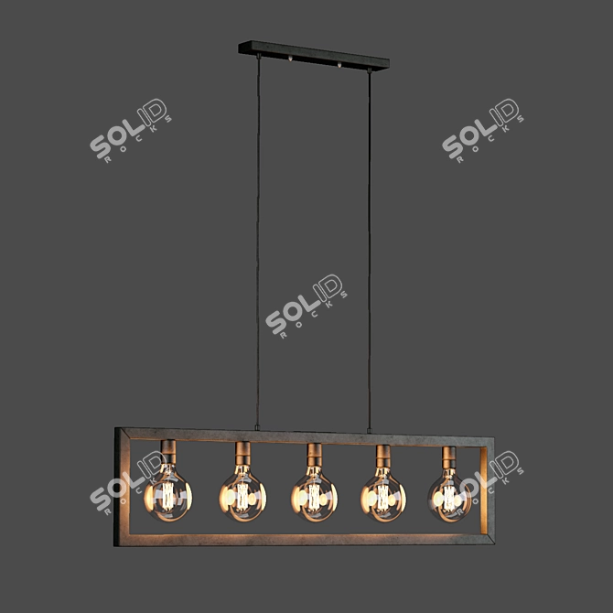 Vintage Industrial Ceiling Light 3D model image 3