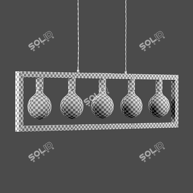 Vintage Industrial Ceiling Light 3D model image 6